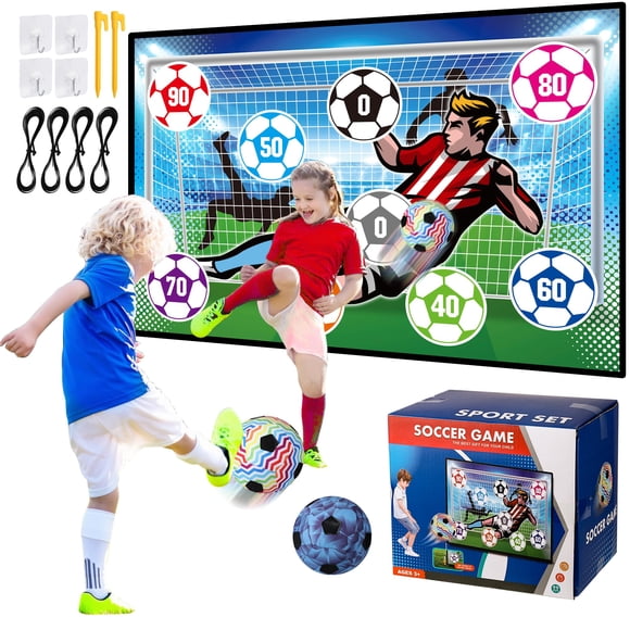 Set de juego de balón de fútbol Flybakiz con tapete de franela plegable para niños