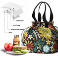 thumbnail image 4 of Pioneer Flower Floral Print Pattern Drawstring Lunch Bag Women - Drawstring Lunch Bag Insulated for Work Office - Stain-Resistant Large Lunchbags for Women with Multi-Pockets, 4 of 5