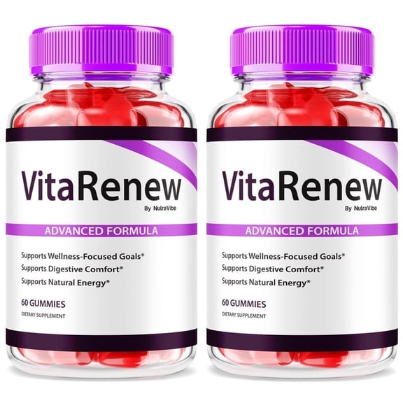 (2 Pack) VitaRenew Gummies – Original Vita Renew Keto ACV Formula with Apple Cider Vinegar & B-Vitamins to Support Body Goals & Everyday Well-Being | Easy-to-Chew Gummy (120 Gummies)