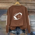 thumbnail image 2 of Shirts For Women Women's Round Neck Long Sleeved Solid Football Printed Top Womens Tops, 2 of 4