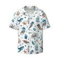 thumbnail image 4 of Salouo Undersea Animals Pattern Cuban Collar Shirts for Men Button-Down Shirt Men's Short Sleeve Shirts Hawaiian Shirts Casual Shirts -Medium, 4 of 6