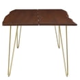 thumbnail image 4 of Maklaine 74" Live Edge Acacia Wood and Metal Dining Table in Gold/Walnut, 4 of 8