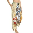 thumbnail image 2 of Disketp Hello Summer Cute Gnome Print Women'S Comfy Pajama Pants Casual Drawstring Palazzo Lounge Wide Leg Pants, 2 of 9