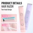 thumbnail image 2 of 2-in-1 Bikini Trimmer for Women, Dual Head Electric Shaver for Body & Face, Cordless Wet/Dry Painless Hair Removal for Home Travel, 2 of 5