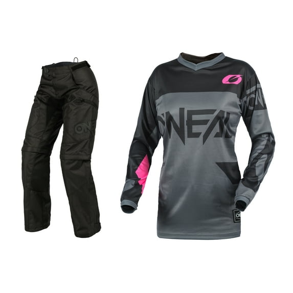 Oneal Womens Element Racewear Pink/Grey Jersey Apoc Pant Combo