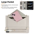 thumbnail image 4 of Handbag Case for iPad Air 13" M2 2024/iPad Pro 12.9 2022/2021/2020/2018 with Pencil Holder,Folio Stand PU Leather Crossbody Shoulder Hand Strap Card Pockets Magnetic Envelope Wallet Cover,Beige, 4 of 7