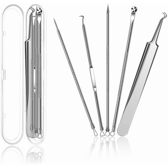 Juego de 5 herramientas para el tratamiento del acné Kit profesional para eliminar puntos negros y espinillas