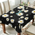 thumbnail image 4 of Coolnut Unbreakable Square Tablecloths with Dust and Wrinkle Resistance-60x90In, Black and White Daisy Wedding Kitchen Picnic Buffet Holiday Party House Decor, 4 of 7