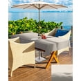 thumbnail image 5 of Fsddascl Grey Beige Ombre Outdoor Tablecloth - 60x102 Inch Rectangle Dining Table Cover, Minimalist Ocean Waves Linen Waterproof Outdoor Table Cloth with Umbrella Hole & Zipper for Picnic/Patio, 5 of 7