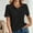 Black, variant on YHAJDS Womens Tops Womens T Shirts Short Sleeve Striped Lapel Polo Collar Button Down Casual Tee