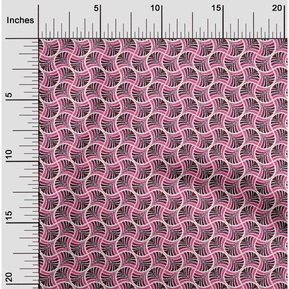 oneOone Cotton Poplin Fabric Palmette Flame Stitch Print Fabric By The Yard 56 Inch Wide