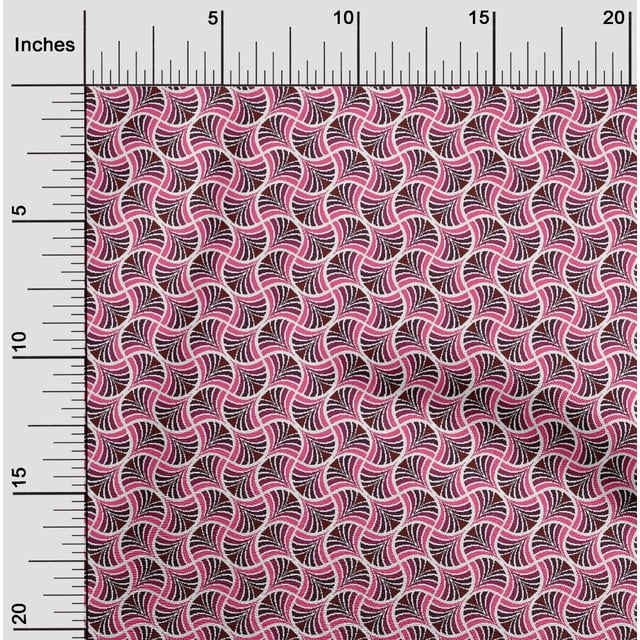 oneOone Tissu Popeline de Coton Palmette Imprimé Flamme BTY 42 Pouces de Large