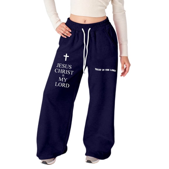 Hihipz Big Girls Wide Leg Sweatpants Letter Cross Pattern Loose Fit Drawstring Athletic Pants With Pockets