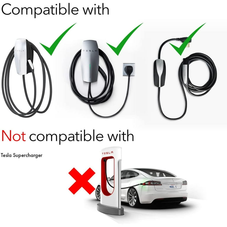 [Only For J1772 EVs ] Lectron - Tesla to J1772 Charging Adapter, Max 48A &  250V - Compatible with Tesla High Powered Connectors, Destination Chargers