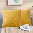 thumbnail image 3 of Corduroy Throw Pillow 15.74x15.74 Inch Yellow Soft Decorative Cushion,For Living Room Bedroom Bed Cushion Outdoor, 3 of 3