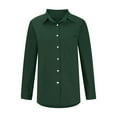 thumbnail image 5 of oieyuz Button Down Shirts for Women Business Long Sleeve Lapel Tops Regular Solid Color Blouses, 5 of 7