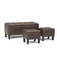 thumbnail image 1 of Simpli Home Dover 3 Pc Faux Leather Storage Bench in Chocolate Brown, 1 of 7
