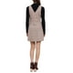 thumbnail image 3 of Vestido sin mangas de tirantes de cuadros houndstooth Inspire Chic para mujer L en color caqui, 3 of 6