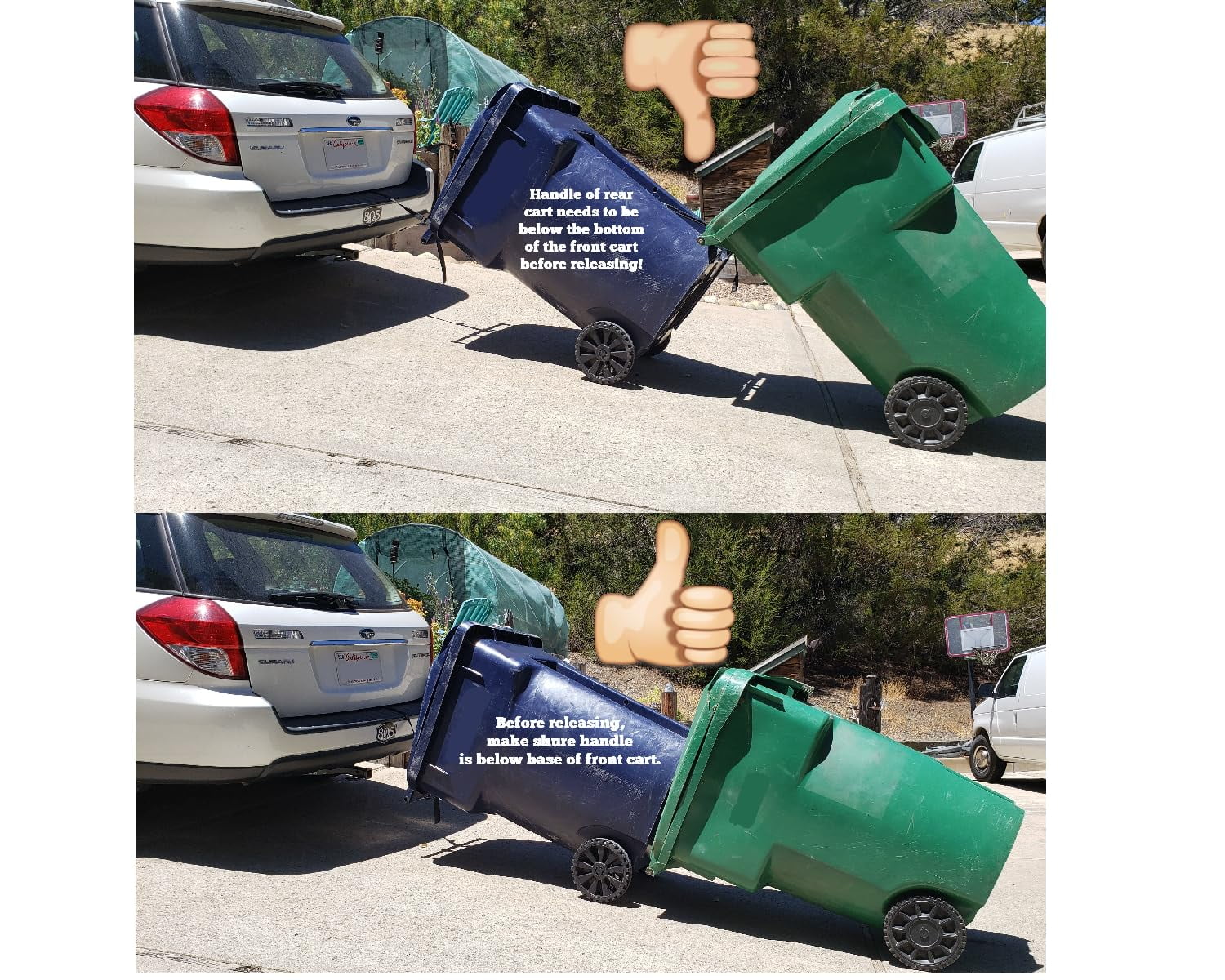 Trash Trainer Cart Hauler Strap for Garbage & Recycling Cans | Hitch-Free Utility Towing Connector System