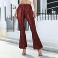 thumbnail image 2 of HXWCHs Women's Fashion High Waist Wide Leg Trousers wtih Sequins for Autumn Winter Casual XL Red, 2 of 5