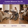 thumbnail image 5 of Kekoy Overbed Table with Wheels, 90° Tilting Tabletop and Adjustable Height, Rolling Hospital Bedside Table for Reading, Laptop Work and Post-Surgery Recovery, 5 of 8