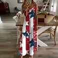 thumbnail image 2 of Joau Womens American Flag 4th of July Dresses Star Striped Patriotic Spaghetti Strap Sleeveless Maxi Dress Summer Beach Sundresses, 2 of 5