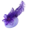 thumbnail image 1 of Chic Headwear Large Peacock Feather Rose Fascinator - Purple, 1 of 1