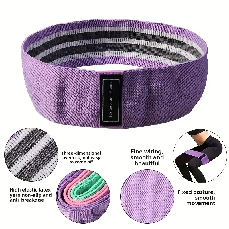 Fabric Resistance Bands, Elastic Glute Hip Thigh Workout Loop Bands for Squat, Yoga and Gym