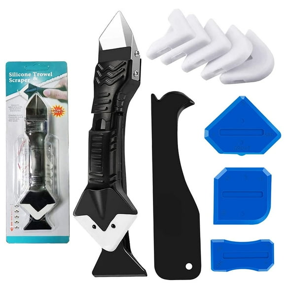 Smoothing Grout Remover & Finishing Kit for Bathroom, Kitchen 3-in-1 Silicone Caulking Tool Set, 10 Pieces