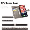 thumbnail image 3 of Cartoon Case for iPhone 13 Pro Max(2021), Allytech Embossed Animal PU Leather Impact Resistant TPU Back Card Slots Magnetic Closure Hand Strap Stand Cover for iPhone 13 Pro Max 6.7" 2021, Gray, 3 of 4