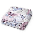 thumbnail image 2 of KLL Fleece Blanket Plush Throw Blanket Butterflies in Pastel ,Soft Fuzzy Cozy Flannel Blanket for Couch Sofa Bed.(80"x60" ), 2 of 7