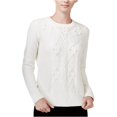 thumbnail image 2 of maison Jules Womens Popcorn Knit Sweater, White, Small, 2 of 2