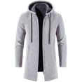 thumbnail image 2 of Suéter con cremallera para hombre, abrigo cálido, cárdigan medio largo, prendas de punto informales, ropa de otoño e invierno, novedad, 2 of 4