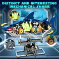 thumbnail image 4 of Bloques de construcción de tiburones Juego de construcción de animales del océano de juguete con luz y soporte de exhibición Cyberpunk Bloques de construcción de tiburones para niños y adultos Juego d, 4 of 5