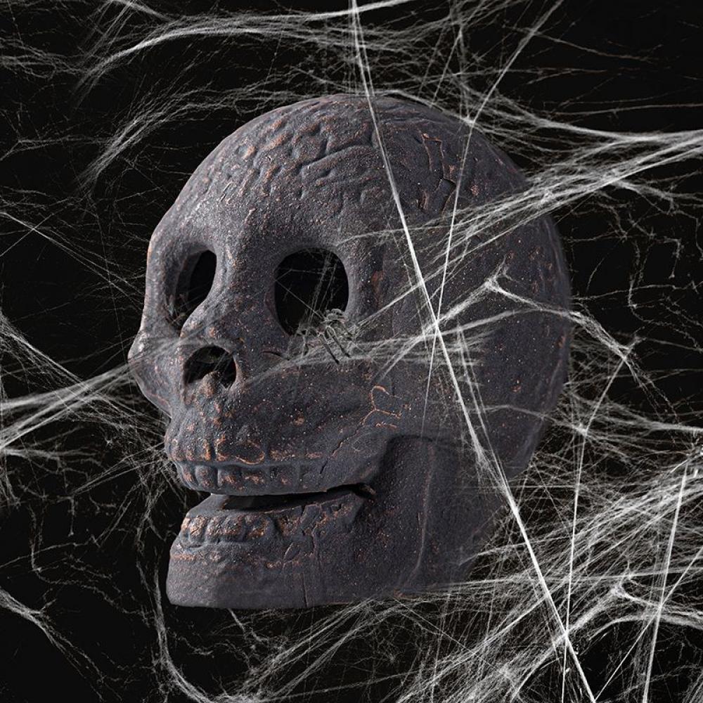 Skull Charcoal Imitated Human Skull Gas Log For Indoor Outdoor Fireplaces  Halloween Home Scary Party Decor Supplies