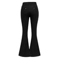 thumbnail image 6 of Women's Dark Wash High Waisted Flared Denim Jeans Retro Wide Leg, 6 of 9