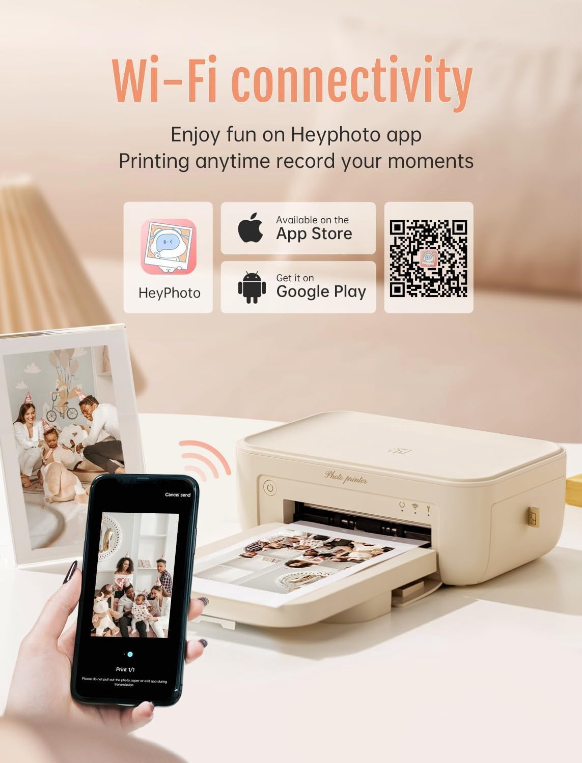 Restored HPRT Photo Printer 4x6,+20 Sheets&1ribbon,Wi-Fi Wireless Instant Picture Printer for iPhone, Android, Smartphone, Thermal Dye-Sublimation, AR Video Printing,Portable Photo Printers (Refurbished)