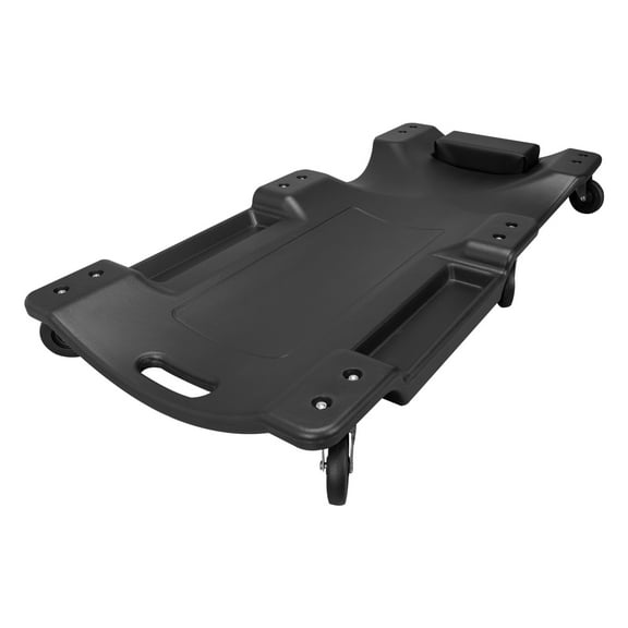 Black Jack Torin Rolling Garage/Shop Creeper: 40" Plastic Mechanic Cart with Padded Headrest, Red