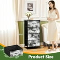 thumbnail image 2 of 4 Drawer Vertical Storage Dresser Bright Trendy Gray Dye Tibetan Watercolor Hand with Wood Top Fabric Pull Drawers, 2 of 8