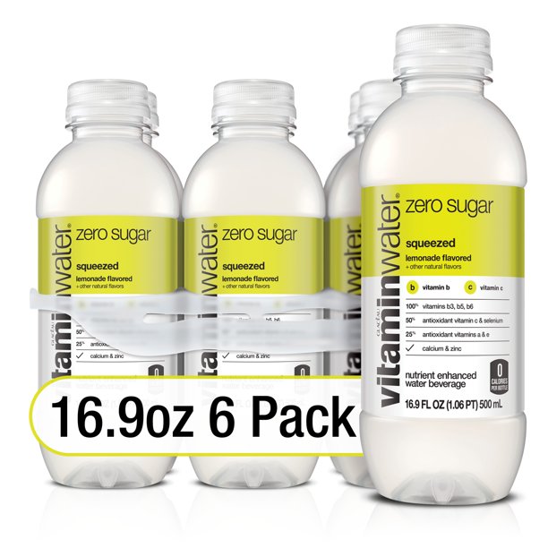 Glacéau Vitamin Water Zero Sugar Squeezed Bottles, 16.9 fl oz, 6 Pack