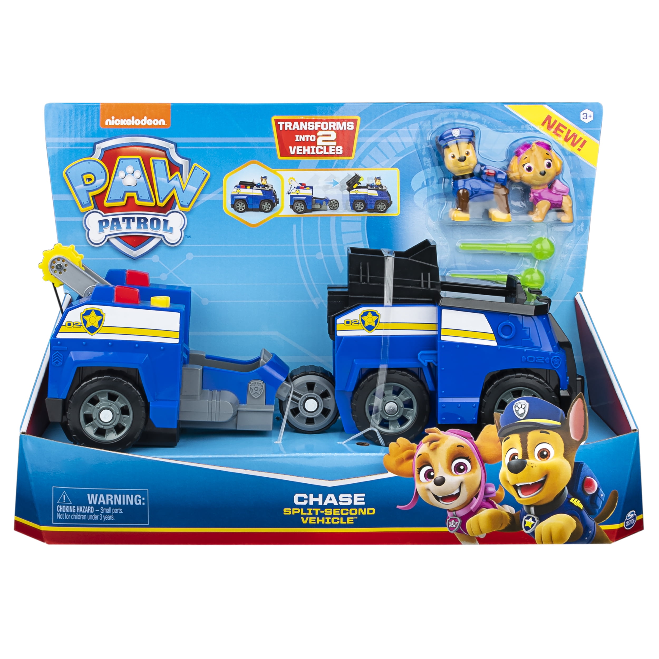 Paw Patrol Chase Split-second 2 in 1 Transforming Police Cruiser Vehicle Kid for sale online 