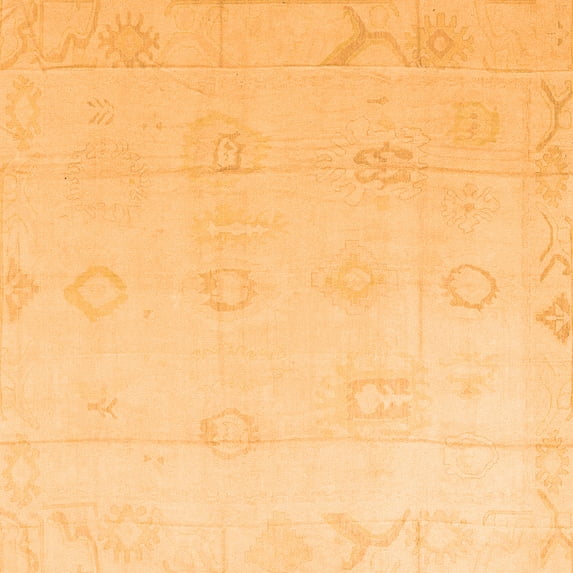 Ahgly Company Indoor Square Oriental Orange Traditional Area Rugs, 7' Square