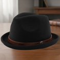 thumbnail image 4 of vlrwzc Black Classic Bowler Hat, Vintage Round Top Derby Hat for Party and Daily Use, 4 of 7