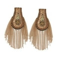 thumbnail image 4 of Segolike 2 Pieces Alloy Tassel Link Chain Epaulets Shoulder Epaulette Elegant Creative Costume Accessories DIY for Earrings Stage Show Brown, 4 of 8