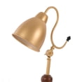 thumbnail image 3 of Modern Gold Table Lamp with Walnut Base, 40W Max, E26 Bulb,&nbsp; Home Lighting for Bedroom, Living Room, and Office Desk Decor, 3 of 7