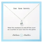 CC Sport Tennis Charm Necklace - Silver