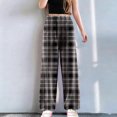thumbnail image 2 of Fiaer Women's Pajamas Pants Plaid Plus Size Color Blocking Sleepwear Trousers Elastic Waisted Casual Trendy Comfort Pjs Joggers Grey2 M, 2 of 6