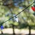 thumbnail image 2 of Patriotic LED C9 Faceted Christmas Lights - Red White and Blue - 66' Green Wire - 100ct, 2 of 5