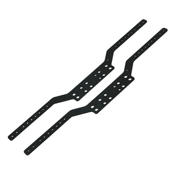 2 rieles de chasis de coche RC, piezas de repuesto para modificación DIY para MN168 Negro