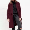 thumbnail image 5 of Niaviben Wool Winter Coats for Women Lapel Coat Longline Coat Womens Winter Coat Womens Jackets Women's Jacket Dress Coats for Women Wine XL, 5 of 6